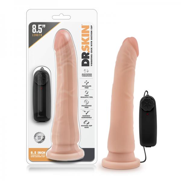 Dr. Skin - 8.5 Inch Vibrating Realistic Cock With Suction Cup - Vanilla - Secret Garden