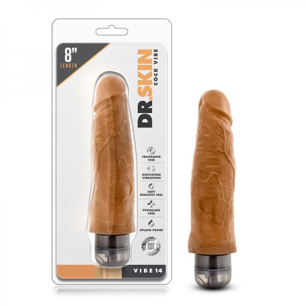 Dr. Skin - Cock Vibe - 8 Inch Vibrating Cock - Mocha - Secret Garden