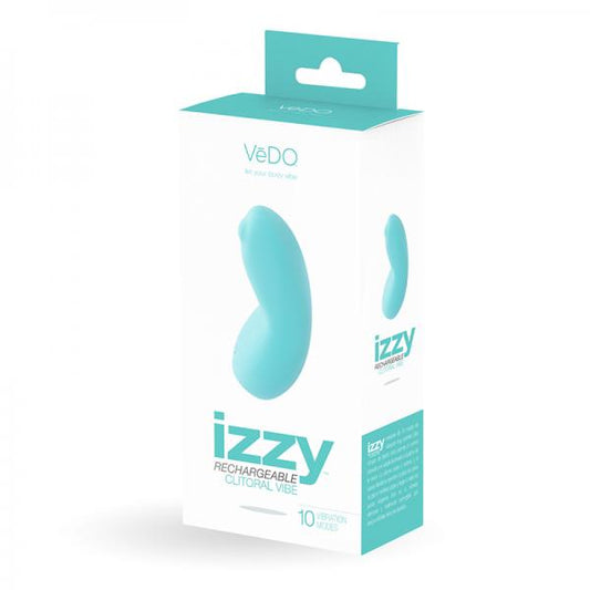 Vedo Izzy Rechargeable Clitoral Vibe - Tease Me Turquoise - Secret Garden