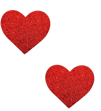 Neva Nude Pasty Hearts Glitter Red - Secret Garden