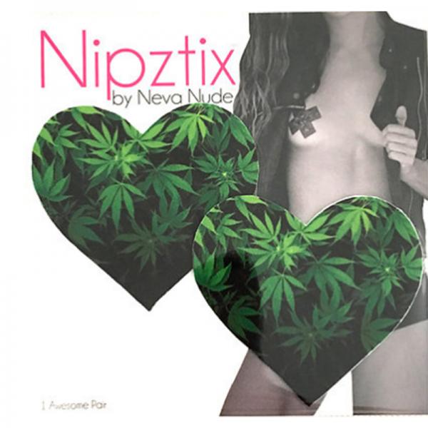 Neva Nude Pasty Heart Weed Leaf - Secret Garden