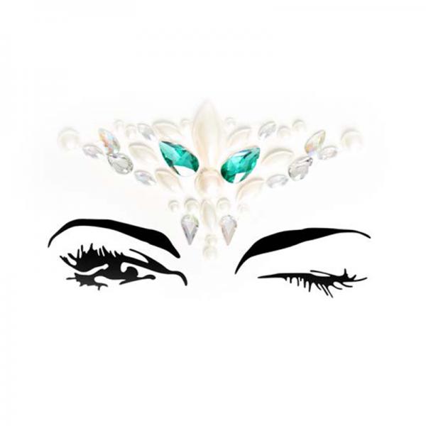 Sirene Adhesive Face Jewels Sticker (6pk) - Secret Garden