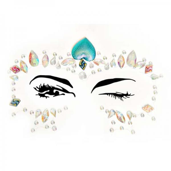 Ariel Adhesive Face Jewels Sticker (6pk) - Secret Garden