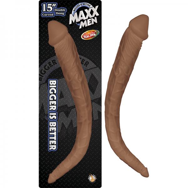 Maxx Men Curved Double Dong 15in Brown - Secret Garden