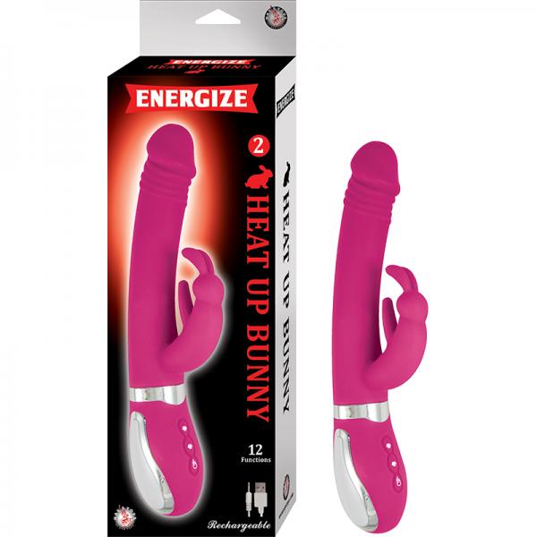 Energize Heat Up Bunny 2 Heating Up To 107 Degrees 12 Function Dual Motor Rechargable Waterproof Pin - Secret Garden