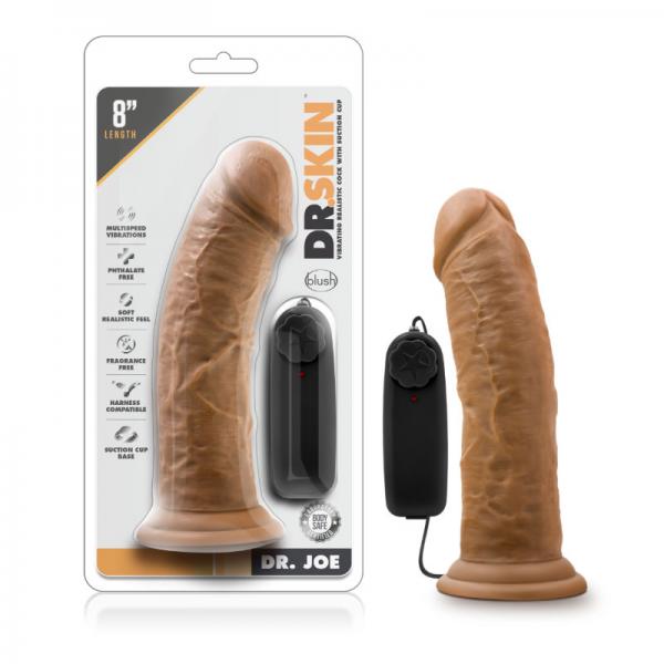 Dr. Skin - Dr. Joe - 8in Vibrating Cock With Suction Cup - Mocha - Secret Garden