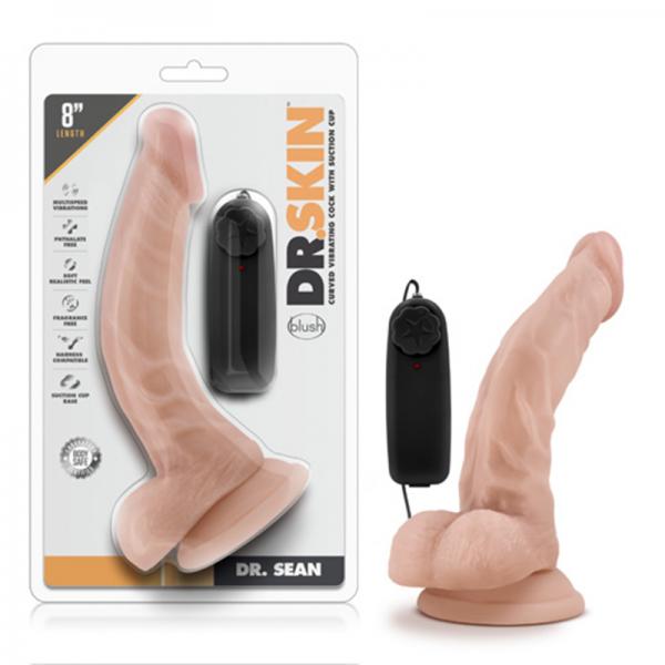 Dr. Skin - Dr. Sean - 8in Vibrating Cock With Suction Cup - Vanilla - Secret Garden