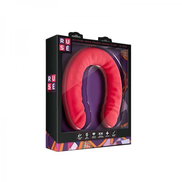 Ruse - Silicone Double Headed Dildo - 18in - Cerise - Secret Garden