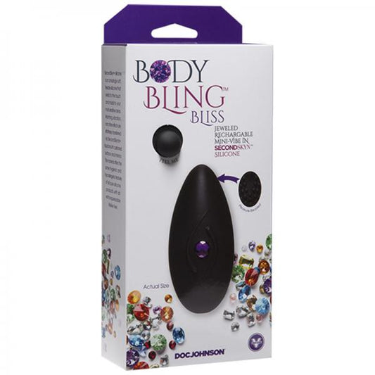 Body Bling Clit Caress Mini-vibe In Second Skin Silicone Purple - Secret Garden