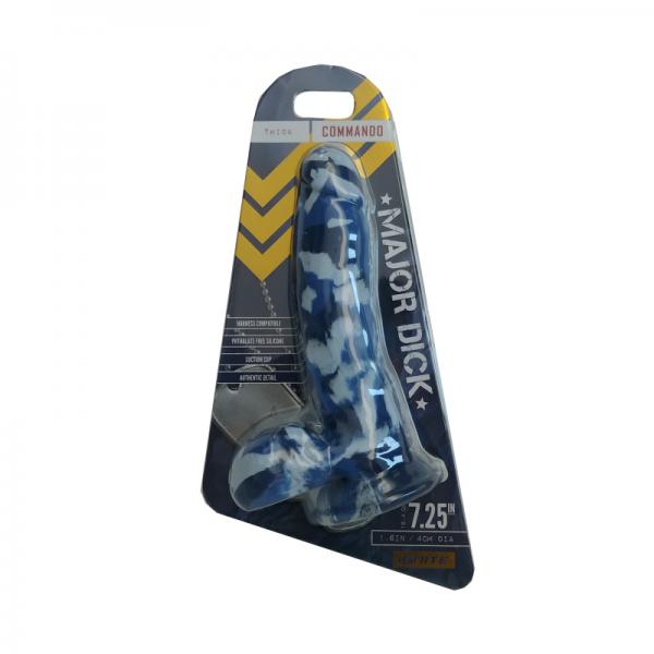 Major Dick Commando Dong 7.25 inches Blue Camo