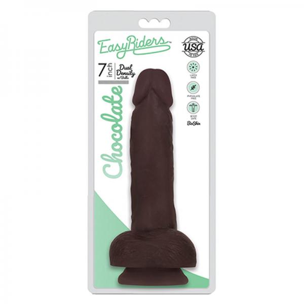 Easy Rider Bioskin Dual Density Dong 7in With Balls Chocolate