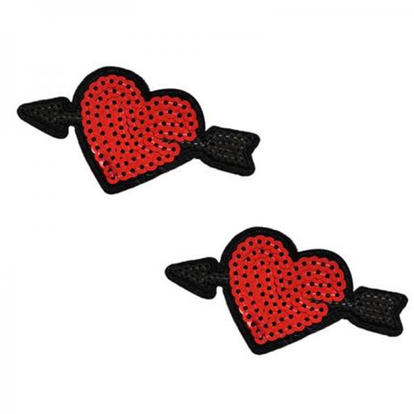 Neva Nude Reusable Pasty Hearts Sequins Pasties - Secret Garden