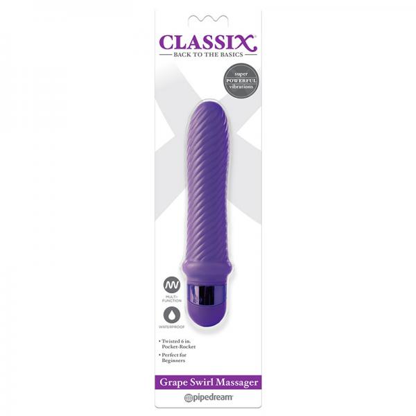 Classix Grape Swirl Massager Purple Vibrator - Secret Garden