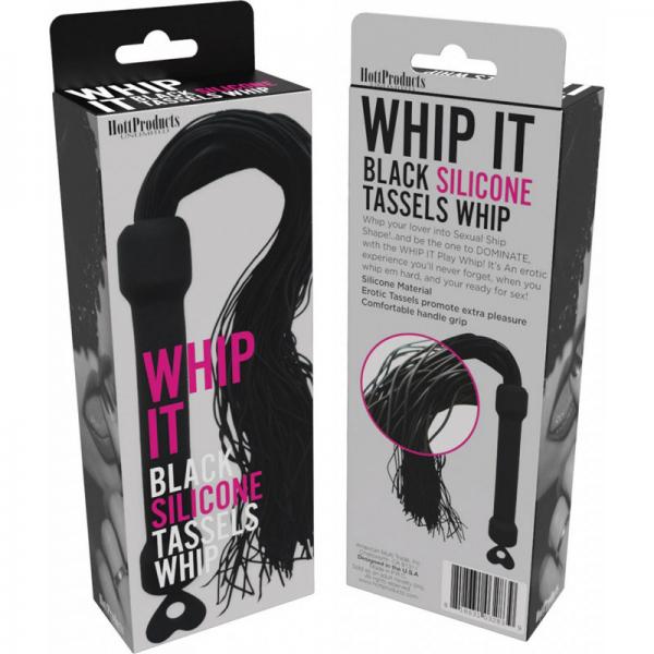 Whip It Black Pleasure Whip With Tassels - Secret Garden