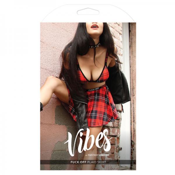 Vibes Fuck Off Plaid Skirt Lxl - Secret Garden