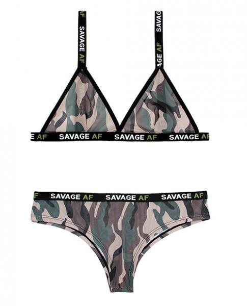 Vibes Savage AF Bralette & Cheeky Panty Camouflage L/XL - Secret Garden