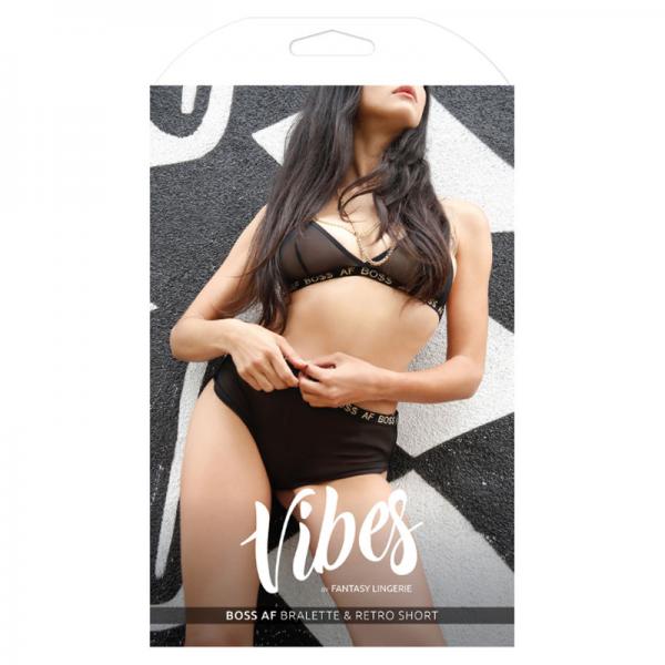 Vibes Boss Af Bralette & Retro Short Sm - Secret Garden