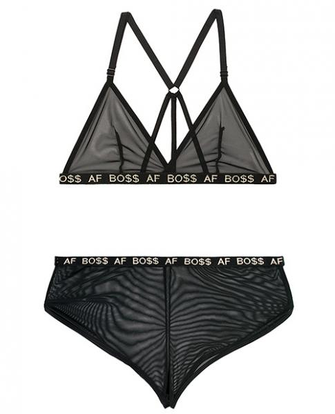 Vibes Boss AF Bralette & Retro Shorts Black M/L - Secret Garden