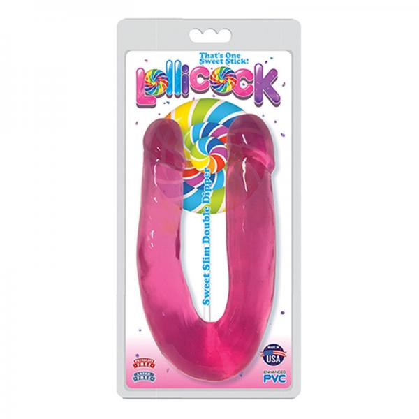 Lollicock Sweet Slim Double Dipper Dildo Pink - Secret Garden