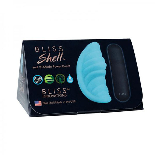 Bliss Shell With Rechargeable Bullet  Teal  10 Function  Waterproof - Secret Garden