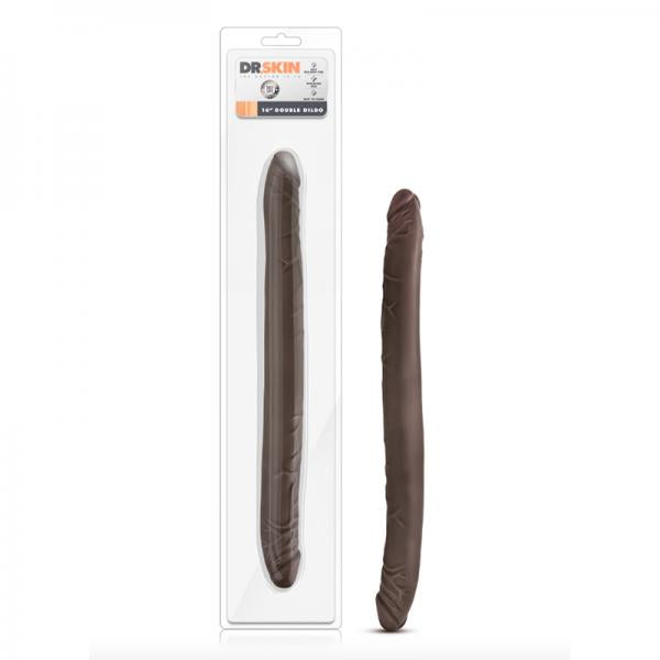 Dr Skin 16 inches Double Dildo Chocolate Brown - Secret Garden