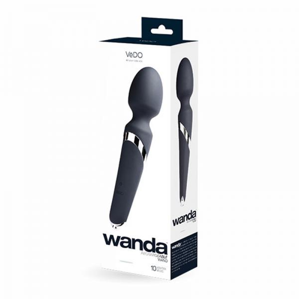 Vedo Wanda Rechargeable Wand Vibe - Just Black - Secret Garden