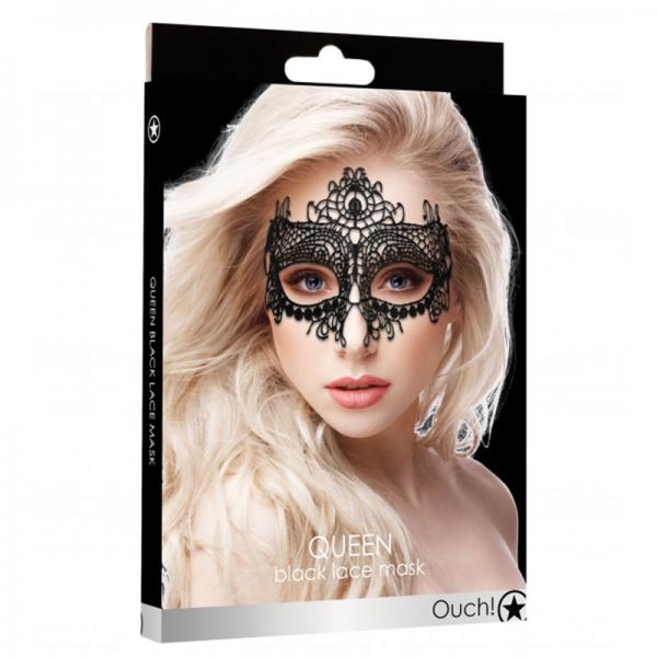 Ouch Queen Black Lace Mask Black O/S - Secret Garden