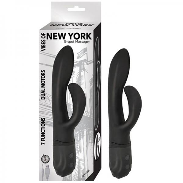 Vibes Of New York G-spot Massager Dual Motors 7 Function Rechargeable Silicone Waterproof  Black - Secret Garden