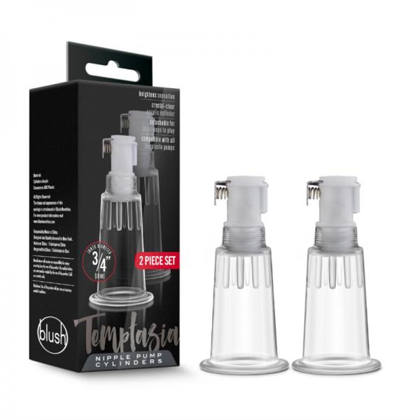 Temptasia - Nipple Pumping Cylinders - Set Of 2 (0.75in Diameter) - Clear - Secret Garden