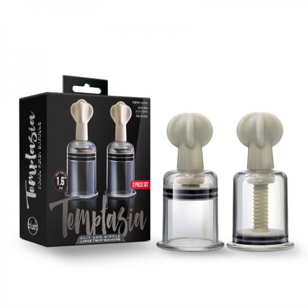 Temptasia - Clit And Nipple Large Twist Suckers - Set Of 2 - Clear - Secret Garden