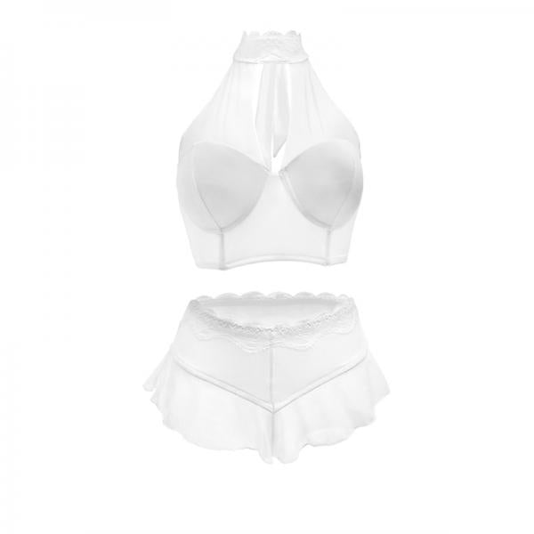 Jennifer Halter Top And Panty Powder White Small - Secret Garden