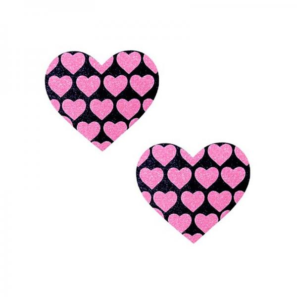 Neva Nude Pasty Hearts On Heart Uv Ne Pink/black - Secret Garden