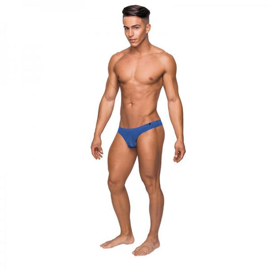 Male Power Seamless Sleek Thong Blue Sheer Pouch Sm - Secret Garden