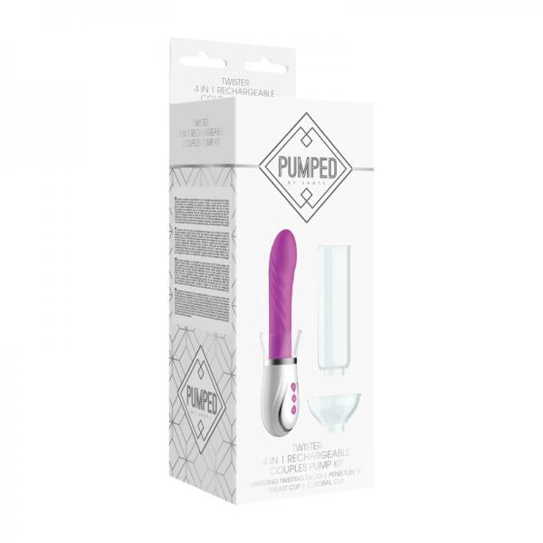 Twister - 4 In 1 Rechargeable Couples Pump Kit - Purple - Secret Garden