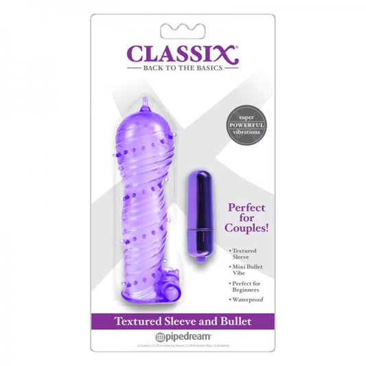 Classix Textured Sleeve&bullet,purple - Secret Garden