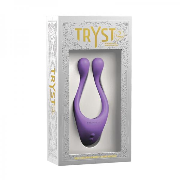 Tryst V2 Bendable Multi Erogenous Zone Massager With Remote Purple - Secret Garden