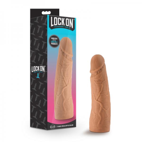 Lock On - 7 Inch Realistic Lock On Dildo - Mocha