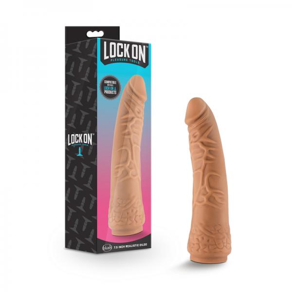 Lock On - 7.5 Inch Realistic Lock On Dildo - Mocha