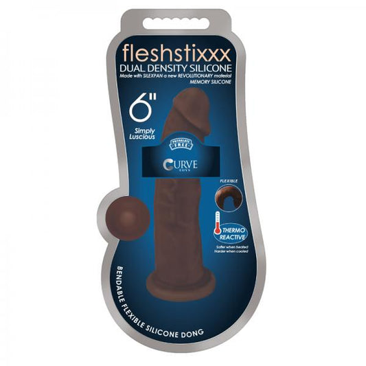 Fleshstixxx 6in Silicone Dildo Chocolate