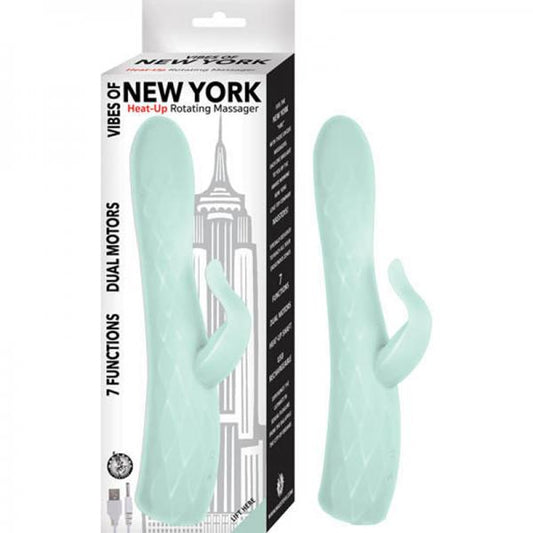 Vibes Of New York Heat-up Rotating Massager-aqua - Secret Garden