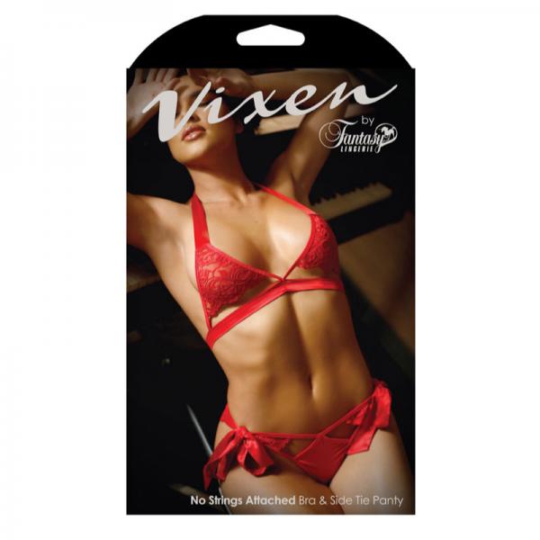 Vixen No Strings Attached Cutout Lace Bra & Side Tie Pant - Secret Garden