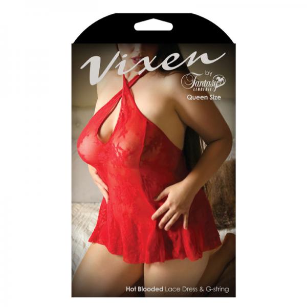 Vixen Hot Blooded Lace Dress & G-string O/S/Queen - Secret Garden