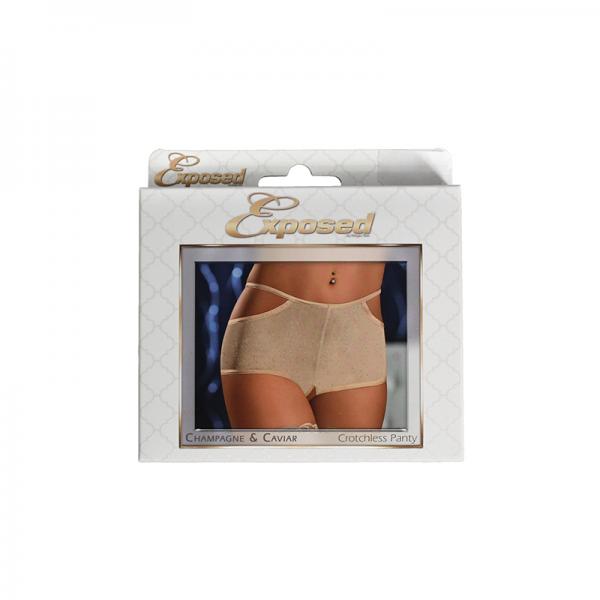 Champagne & Caviar Crotchless Pnty Nu Lx - Secret Garden