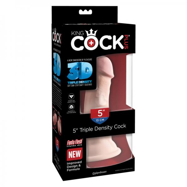 King Cock Triple Density 5 inches Dildo Beige