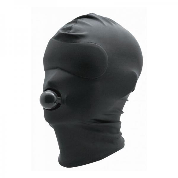 Black Spandex Hood With Silicone Ball Gag - Secret Garden