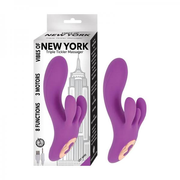 Vibes Of New York Triple Tickler Massager-purple - Secret Garden