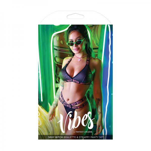 Vibes Sexy Bitch Reptile Print Set Blk S/m - Secret Garden