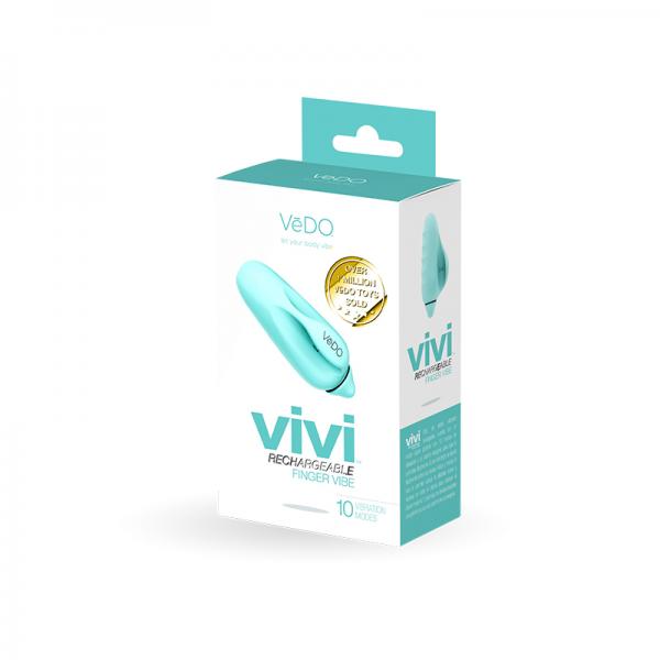 Vedo Vivi Rechargeable Finger Vibe Tease Me Turquoise - Secret Garden