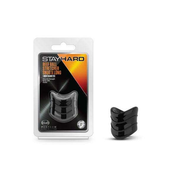 Stay Hard Beef Ball Stretcher Snug X  Long 1in  Black - Secret Garden