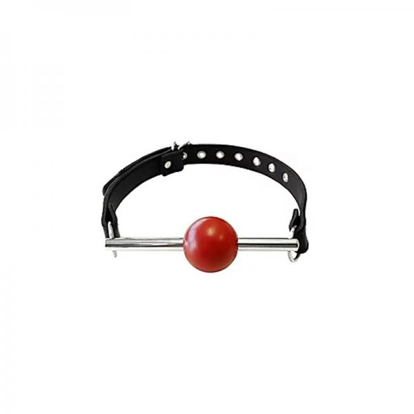 Ball Gag - Black With Removable Red Ball And Stainless Steel Rod - Secret Garden